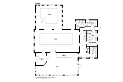 a floor plan of a house at 40-Person Holiday Home, With Large Pool Area And Panoramic Views Of The Limfjord in Thyholm