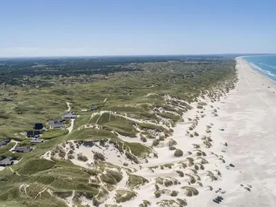 an aerial view of a beach and the ocean at Holiday Home Erma - 125m from the sea by Interhome in Saltum