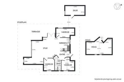 a floor plan of a house at Modern Holiday Home From 2017, Located At Lild Strand in Frøstrup