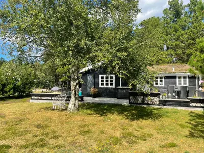 a house with a tree in the yard at Family House At Kryle Klit Near Wild Nature in Blokhus