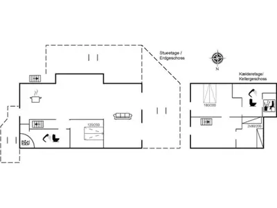 a floor plan of a house at Holiday Home Bjerund - 300m from the sea by Interhome in Løkken
