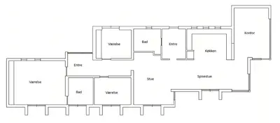 a floor plan of a house at Architect-Designed House With Private Beach in Løgstrup