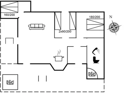 a schematic diagram of the experimental facility at Holiday Home Ilya - 1-7km from the sea by Interhome in Saltum