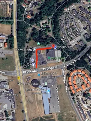a map of a parking lot at Struer Festcenter - Vest Bowl lejlighed 2 Bredgade 62 A in Struer