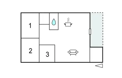 a block diagram of a bathroom at Beautiful Home In Thisted With Sauna in Thisted
