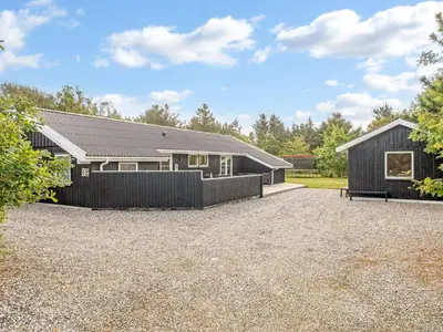 a home with a black house and a gravel driveway at Holiday Home Onni - 2-3km from the sea by Interhome in Saltum