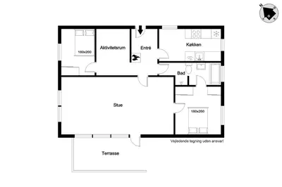 a floor plan of a house at Cozy Holiday Home Near Lild Strand in Frøstrup