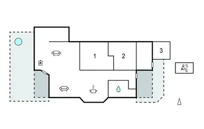 a floor plan of a house at Stunning Home In Hurup Thy With Sauna in Sønder Ydby
