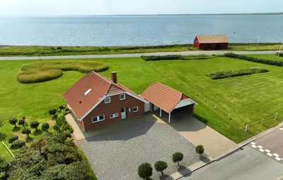 an overhead view of a large house with a large yard at Awesome Home In Vestervig With Sauna in Vestervig