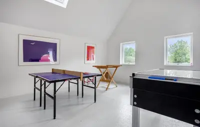 a white room with a ping pong table in it at Gorgeous Home In Hurup Thy With Wifi in Sønder Ydby