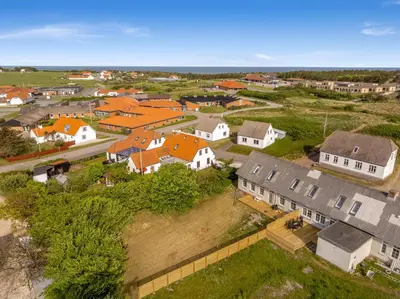 an aerial view of a town with houses at Renovated Holiday Home With Free Consumption, Close To The North Sea And The Center Of Hanstholm in Hanstholm
