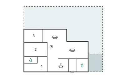 an illustration of a block diagram of a building at Stunning Home In Hurup Thy With Wifi in Sønder Ydby