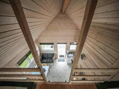 an overhead view of a living room in a house at 4 star holiday home in Thyborøn in Thyborøn