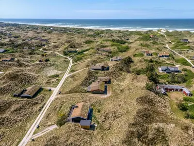 an aerial view of a house on the beach at Forårsvangen 2 in Saltum