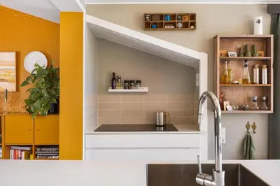 a kitchen with a sink and a counter at Granlien 3, A Holiday Home With Soul And Charm! in Blokhus