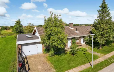 an aerial view of a house with a garage at 2 Bedroom Pet Friendly Home In Thisted in Thisted