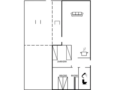 a floor plan of a house at Holiday Home Aike - 1km from the sea by Interhome in Pandrup