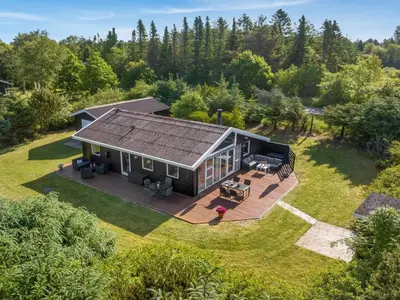 an overhead view of a tiny house on a lawn at Holiday Home Laris - 700m to the fjord by Interhome in Løgsted
