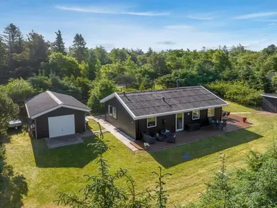 an overhead view of a small house with a roof at Holiday Home Laris - 700m to the fjord by Interhome in Løgsted