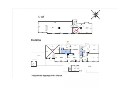 a floor plan of a house at Villa Bakkely in Lemvig