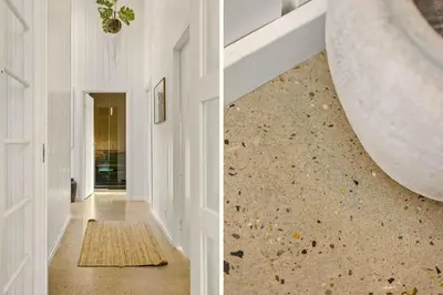 a hallway with a floor covered in rocks at 1314-Thisted-Lyngbakken-14 in Thisted