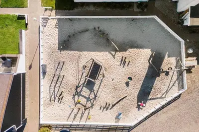 an aerial view of a building with a painting on it at 212-Vestervig-Havnevej-1-lejl-12 in Vestervig