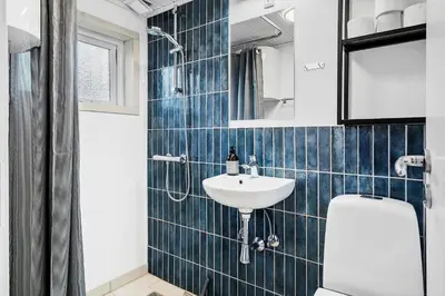 a bathroom with a sink and a toilet at 149-Snedsted-Lykkens-Hab-39 in Snedsted