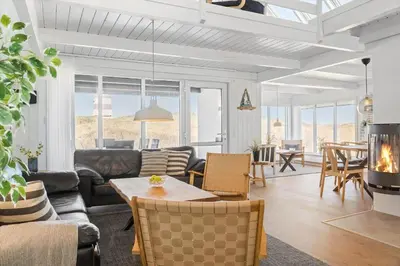 a living room with a couch and a table at 652-Thisted-Orredvej-58 in Thisted