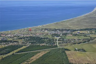 an aerial view of a town next to the ocean at 915-Thisted-P-Bolesens-Vej-11 in Torsted