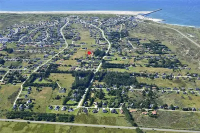 an aerial view of an island with houses and trees at 868-Thisted-Nordsovej-168 in Thisted