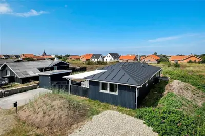 an aerial view of a house with a black roof at 635-Thisted-Store-Knuds-Vej-6 in Thisted