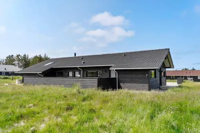 a black house sitting on top of a field at 786-Thisted-Flyndervej-6 in Thisted