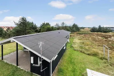 an overhead view of a black house with a roof at 767-Thisted-Nordsovej-63 in Thisted