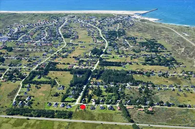 an aerial view of an island with houses and the ocean at 170-Thisted-Sotungevej-2 in Thisted