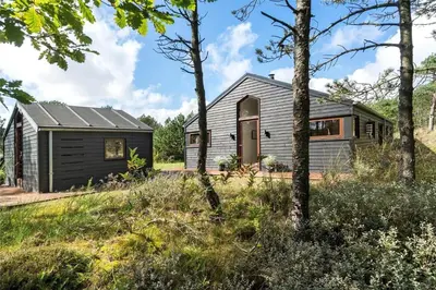 a house with a black exterior and trees at 748-Thisted-Blamunkevej-65 in Thisted
