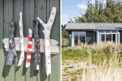 a group of skis hanging on the side of a building at 806-Thisted-Nordsovej-39 in Thisted