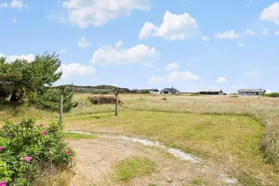 a dirt road in a field with pink flowers at 685-Thisted-Pighvarvej-28 in Thisted