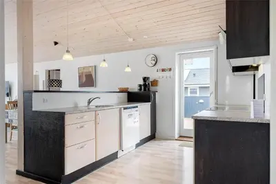 a kitchen with a sink and a counter top at 618-Thisted-Fiskervej-82 in Thisted