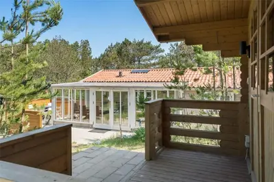 a screened in porch with a gazebo at 727-Thisted-Blamunkevej-11 in Thisted