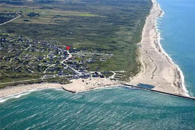 an aerial view of a beach and the ocean at 133-Thisted-Jorgen-Hedes-Vej-10 in Thisted