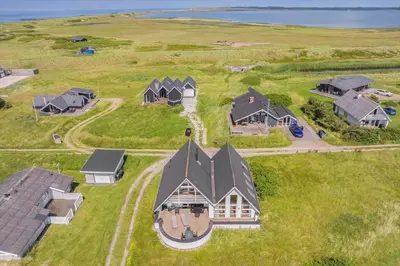 an aerial view of a house on an island at 186-Vestervig-Magevej-5 in Vestervig