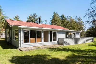 a small white house with a red roof at 535-Thisted-Molgaardsvej-75 in Thisted