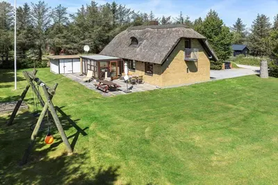 an aerial view of a house with a roof at 190-Vestervig-Fuglsovej-11 in Vestervig