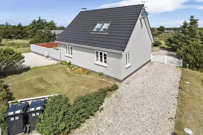 an aerial view of a white house with a yard at 222-Thisted-Nordsovej-57 in Thisted