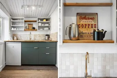 a kitchen with a sink and a counter top at 1315-Thisted-Sandtornvej-15 in Thisted