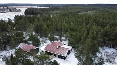 an aerial view of a house in the woods at 997-Thisted-Lyngstien-15-B in Torsted