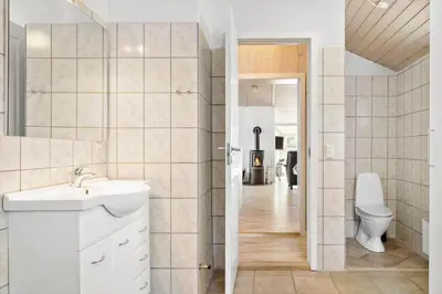 a bathroom with a sink and a toilet at 599-Thisted-Fiskervej-165 in Thisted