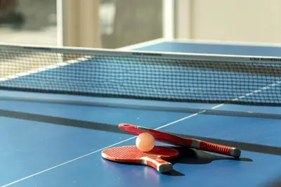a pair of ping pong balls on a tennis court at 254-Vestervig-Havnevej-1-lejl-4 in Vestervig