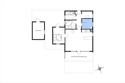 a drawing of a floor plan of a house at 447-Thisted-Kuttervej-13 in Thisted
