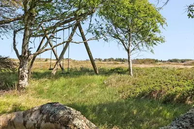 a group of trees in a field with a log at 1051-Thisted-Skjaerbakken-57 in Torsted